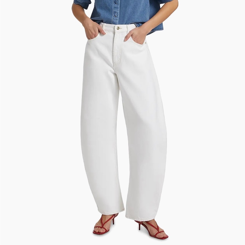 Frame White Barrel Leg Women's Jeans